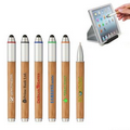 Bamboo Cap Off Ballpoint Stylus Pen